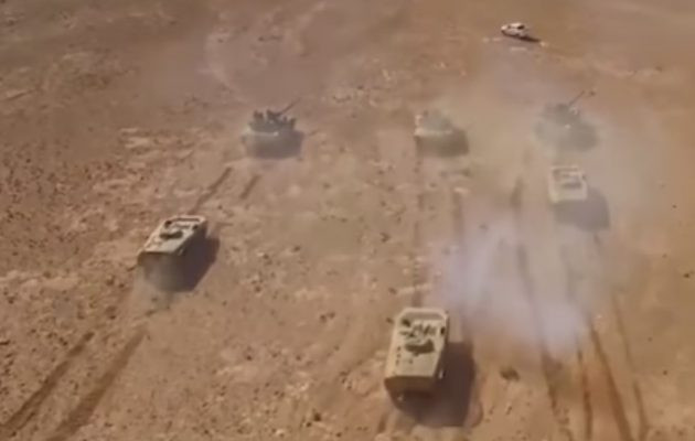 Μεγάλη επίθεση αρμάτων του συριακού στρατού νότια της Παλμύρας ενάντια στο ISIS (βίντεο)
